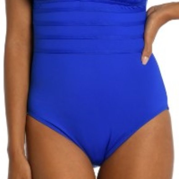 LA BLANCA "Sapphire" Strappy-Back Tummy-Control Swimsuit NEW W… - Picture 3 of 14